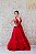 VESTIDO VERMELHO EM TULE COM BUSTO BORDADO DECOTE TIRAS - Imagem 1