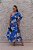 VESTIDO MIDI M RODARTE OMBRO UNICO AZUL COM FLORES BRANCAS - Imagem 1