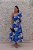 VESTIDO MIDI M RODARTE OMBRO UNICO AZUL COM FLORES BRANCAS - Imagem 2