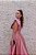 VESTIDO LONGO MARRO ROSE COM DECOTE V EM BABADO EM ZIBELINE - Imagem 4