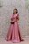 VESTIDO LONGO MARRO ROSE COM DECOTE V EM BABADO EM ZIBELINE - Imagem 8