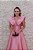 VESTIDO LONGO MARRO ROSE COM DECOTE V EM BABADO EM ZIBELINE - Imagem 2