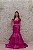 VESTIDO NY JOVANI FUCSIA OMBRO A OMBRO SEREIA SAIA EM CAMADAS - Imagem 1