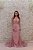 VESTIDO LONGO ROSA BEBÊ COM FENDA TODO BORDADO - Imagem 5