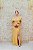 VESTIDO LONGO EM PAETÊ AMARELO FÁTIMA SCOFIELD MANGA BABADOS E FENDA - Imagem 2