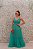 VESTIDO LONGO VERDE ALÇA FINA TODO EM TULE E COSTAS CRUZADAS - Imagem 1