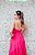 VESTIDO LONGO ALÇA FINA PINK EM CREPE COM DETALHE DA BABADOS NA SAIA - Imagem 4