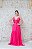 VESTIDO LONGO ALÇA FINA PINK EM CREPE COM DETALHE DA BABADOS NA SAIA - Imagem 5