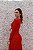 VESTIDO LONGO PAETÊ VERMELHO MANGA LONGA E FENDA DETALHE DRAPEADO NA CINTURA E OMBREIRAS - Imagem 5