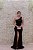 VESTIDO LONGO PRETO OMBRO ÚNICO PAETÊ DE VELUDO VAZADO NA CINTURA - Imagem 4