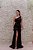 VESTIDO LONGO PRETO OMBRO ÚNICO PAETÊ DE VELUDO VAZADO NA CINTURA - Imagem 6