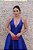 VESTIDO LONGO AZUL ROYAL EM ZIBELINE FRENTE ÚNICA ALÇA FINA - Imagem 2