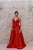 VESTIDO LONGO VERMELHO MARINA EM ZIBELINE ALCINHA FINA DECOTE EM V - Imagem 3