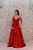VESTIDO LONGO VERMELHO MARINA EM ZIBELINE ALCINHA FINA DECOTE EM V - Imagem 6