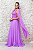 VESTIDO LONGO LAVANDA BUSTO DRAPEADO E OMBRO CAPA - Imagem 3