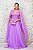 VESTIDO LONGO LAVANDA BUSTO DRAPEADO E OMBRO CAPA - Imagem 1