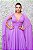 VESTIDO LONGO LAVANDA BUSTO DRAPEADO E OMBRO CAPA - Imagem 5