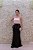 VESTIDO LONGO CORPOREUM PRETO E BRANCO DETALHE PEPLUM - Imagem 1