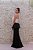 VESTIDO LONGO CORPOREUM PRETO E BRANCO DETALHE PEPLUM - Imagem 3
