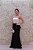 VESTIDO LONGO CORPOREUM PRETO E BRANCO DETALHE PEPLUM - Imagem 2