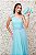 VESTIDO LONGO AZUL ACQUA OMBRO UNICO COM DETALHE DE PLUMAS - Imagem 2