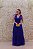 VESTIDO LONGO AZUL ROYAL EM TULE COM RECORTE LATERAL E LAÇO NO OMBRO - Imagem 5