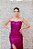 VESTIDO LONGO EM PAETÊ FUCSIA COM DETALHE DRAPEADO E FENDA - Imagem 4