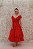 VESTIDO MIDI OMBRO A OMBRO EM TAFETÁ VERMELHO - Imagem 1