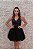 VESTIDO CURTO PRETO BUSTO BORDADO E SAIA EM TULE - Imagem 1
