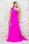 VESTIDO PINK EM TULE OMBRO UNICO COM DETALHE DE PLUMAS E BUSTO DRAPEADO - Imagem 2