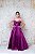 VESTIDO LONGO TAFETÁ PRINCESA FUCSIA COM LAÇO NO BUSTO - Imagem 1