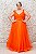 VESTIDO CORAL EM TULE COM CINTO BUSTO DRAPEADO - Imagem 1