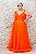 VESTIDO CORAL EM TULE COM CINTO BUSTO DRAPEADO - Imagem 3