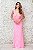 VESTIDO TODO BORDADO ROSA CHICLETE SEREIA DECOTE EM TIRAS - Imagem 1