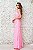 VESTIDO TODO BORDADO ROSA CHICLETE SEREIA DECOTE EM TIRAS - Imagem 2