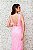 VESTIDO TODO BORDADO ROSA CHICLETE SEREIA DECOTE EM TIRAS - Imagem 4