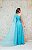 VESTIDO M RODARTE AZUL TIFFANY OMBRO ÚNICO COM CAPA E BUSTO BORDADO - Imagem 2