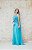 VESTIDO M RODARTE AZUL TIFFANY OMBRO ÚNICO COM CAPA E BUSTO BORDADO - Imagem 3