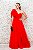 VESTIDO VERMELHO COM BUSTO CORSELET E DETALHE LAÇO NO OMBRO EM TULE E FENDA - Imagem 5