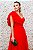 VESTIDO VERMELHO COM BUSTO CORSELET E DETALHE LAÇO NO OMBRO EM TULE E FENDA - Imagem 2