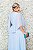 VESTIDO AZUL SERENITY APLICAÇÃO BORDADA NA CINTURA MANGA CAPA - Imagem 2
