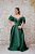 VESTIDO VERDE ESMERALDA OMBRO A OMBRO BUFANTE VERDE COM FENDA - Imagem 5