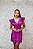 VESTIDO CURTO PAETÊ FUCSIA COM RECORTE LATERAL E MANGUINHA BABADO - Imagem 3
