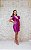 VESTIDO CURTO PAETÊ FUCSIA COM RECORTE LATERAL E MANGUINHA BABADO - Imagem 1