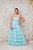 VESTIDO  EM TULE AZUL ACQUA COM BUSTO RETO E DETALHE TRANÇANDO - Imagem 1