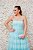 VESTIDO  EM TULE AZUL ACQUA COM BUSTO RETO E DETALHE TRANÇANDO - Imagem 4