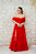 VESTIDO VERMELHO EM TULE OMBRO A OMBRO BUSTO ESTRUTURADO E SAIA EM CAMADAS - Imagem 6