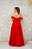 VESTIDO VERMELHO EM TULE OMBRO A OMBRO BUSTO ESTRUTURADO E SAIA EM CAMADAS - Imagem 7
