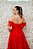 VESTIDO VERMELHO EM TULE OMBRO A OMBRO BUSTO ESTRUTURADO E SAIA EM CAMADAS - Imagem 8