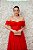 VESTIDO VERMELHO EM TULE OMBRO A OMBRO BUSTO ESTRUTURADO E SAIA EM CAMADAS - Imagem 3